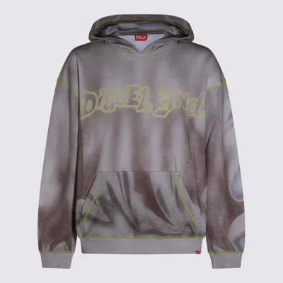 Diesel Hooded Graphic Print Sweatshirt Front Pocket In Multi