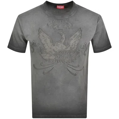 Diesel Maglietta T Shirt Dark Grey In Gray
