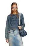 Diesel Destroyed Jumper With Floating Yarn Logo In Blue