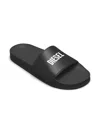 Diesel Malfy Branded Slide Slippers In Black