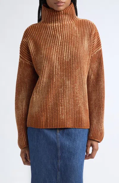Diesel ® M-amet Wool Blend Rib Sweater In Brown