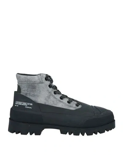 Diesel Man Ankle Boots Black Size 10 Leather, Textile Fibers