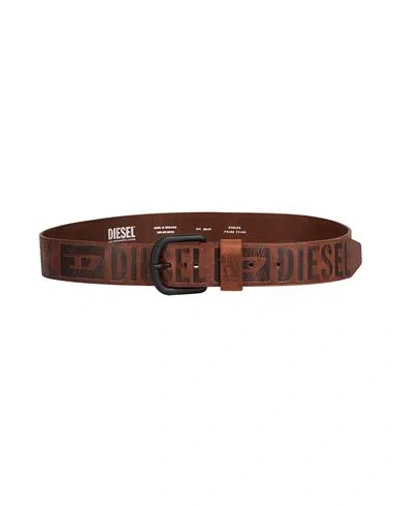 Diesel Man Belt Brown Size 39.5 Cow Leather