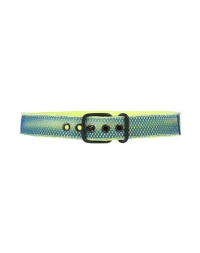 Diesel Man Belt Lime Green Size 36 Polyester, Acrylic, Cotton, Polyamide In Green