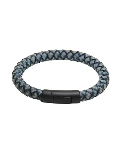 Diesel Man Bracelet Navy Size M Leather