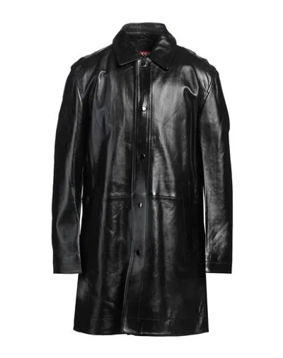 Diesel Man Coat Black Size 44 Cow Leather