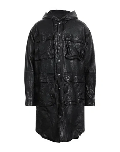 Diesel Man Coat Black Size 44 Leather