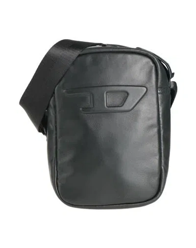 Diesel Man Cross-body Bag Black Size - Ovine Leather, Zinc Alloy, Iron In Neutral