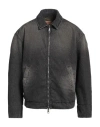 Diesel Man Denim Outerwear Black Size L Cotton, Polyamide