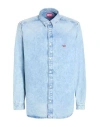 Diesel D-simply Logo-embroidered Denim Shirt In Blue