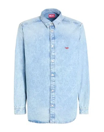 DIESEL DIESEL MAN DENIM SHIRT BLUE SIZE L COTTON