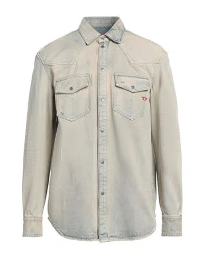 Diesel Man Denim Shirt Blue Size L Cotton