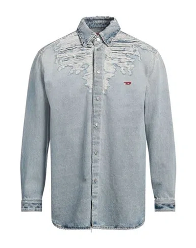 DIESEL DIESEL MAN DENIM SHIRT BLUE SIZE M COTTON