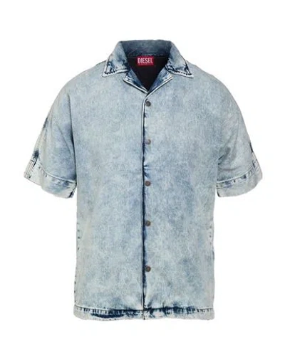 Diesel Man Denim Shirt Blue Size Xs Cotton