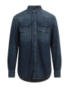Diesel Man Denim Shirt Blue Size Xl Cotton In Blue