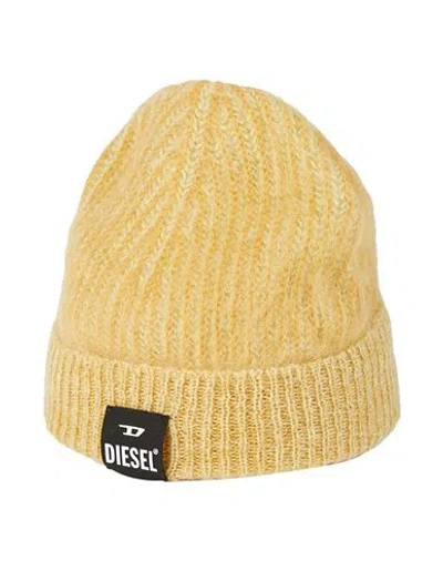 Diesel Man Hat Marigold Size Onesize Mohair Wool, Nylon, Wool In Yellow