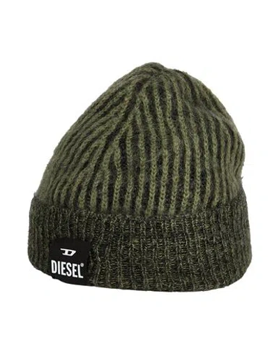 Diesel Man Hat Military Green Size Onesize Mohair Wool, Nylon, Wool In Green