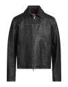 Diesel Man Jacket Black Size 40 Lambskin