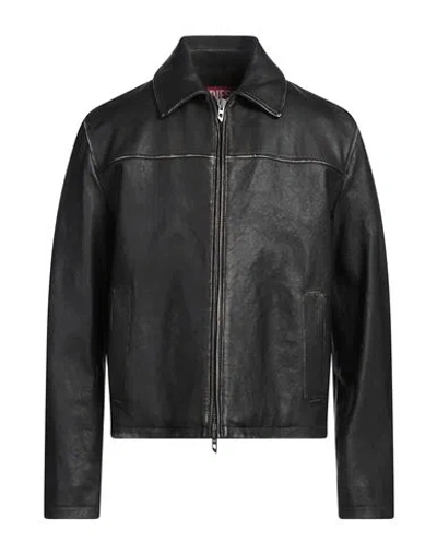 Diesel Man Jacket Black Size 40 Lambskin