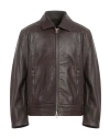 DIESEL DIESEL MAN JACKET COCOA SIZE 46 LAMBSKIN