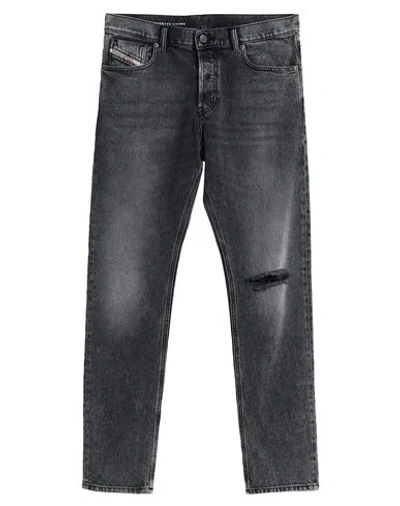Diesel Man Jeans Black Size 34w-30l Cotton, Elastane In Gray