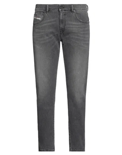 Diesel Man Jeans Black Size 34w-30l Cotton, Lyocell, Elastane In Gray