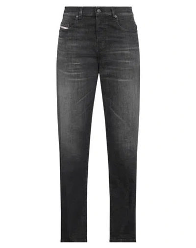 Diesel Logo-patch Cotton-blend Tapered Jeans In Black