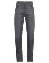 Diesel Man Jeans Charcoal Size 30w-32l Cotton, Elastane, Cow Leather In Grey