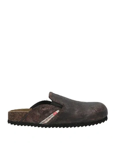 Diesel Man Mules & Clogs Dark Brown Size 10 Cow Leather