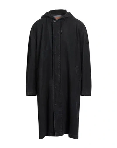 Diesel Man Overcoat & Trench Coat Black Size Xl Cotton, Elastane