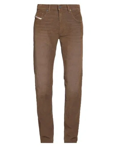 Diesel Man Pants Brown Size 34w-32l Cotton, Polyester, Elastane