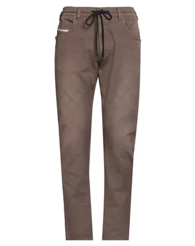 Diesel Man Pants Chocolate Brown Size 34 Cotton, Polyester, Elastane
