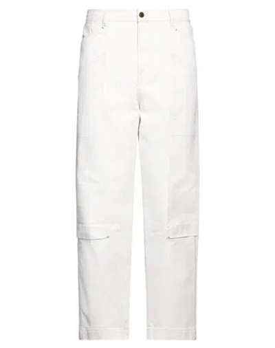 Diesel Man Pants Ivory Size 33w-32l Polyamide, Elastane In White