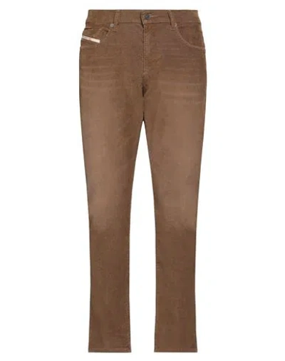 Diesel Man Pants Khaki Size 33w-30l Cotton, Polyester, Elastane In Beige