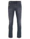 Diesel Man Pants Midnight Blue Size 28w-32l Cotton, Polyester, Elastane, Cow Leather