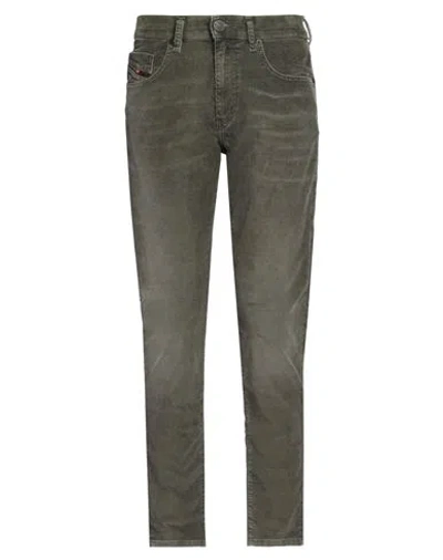 Diesel Man Pants Military Green Size 30w-30l Cotton, Polyester, Elastane In Green