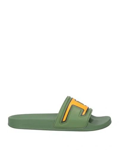 Diesel Man Sandals Green Size 10 Rubber