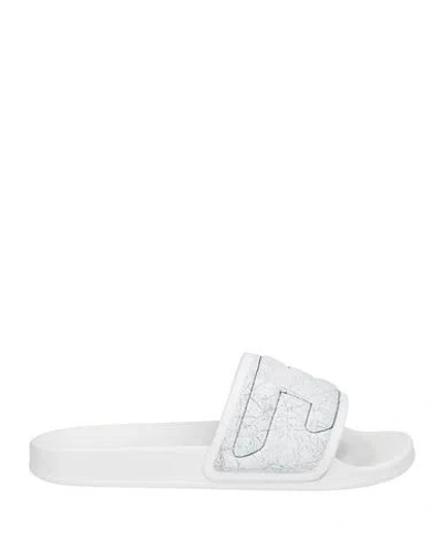 Diesel Man Sandals White Size 10 Rubber