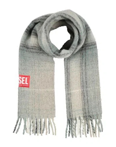 Diesel Man Scarf Light Grey Size - Polyester, Acrylic, Alpaca Wool, Virgin Wool In Green