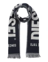 Diesel Man Scarf Midnight Blue Size - Wool, Nylon