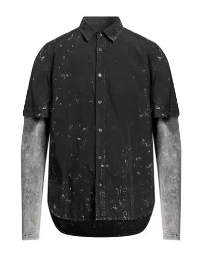 Diesel Man Shirt Black Size 46 Cotton, Elastane