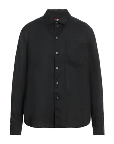 DIESEL DIESEL MAN SHIRT BLACK SIZE 46 LINEN