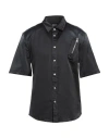 Diesel Snap Buttons S-wurm Short Sleeved Shirt In Black