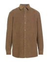 Diesel Man Shirt Brown Size Xxl Cotton, Polyester, Elastane