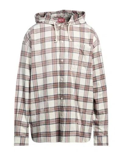 Diesel Man Shirt Ivory Size 46 Cotton In White