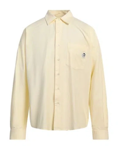Diesel Man Shirt Pastel Yellow Size L Cotton