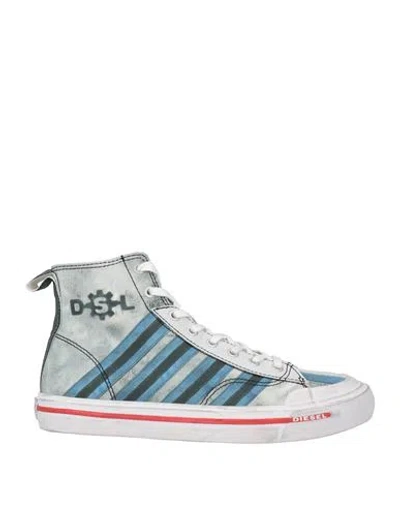 Diesel Man Sneakers Azure Size 10 Polyester In Blue