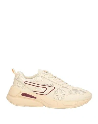 Diesel Man Sneakers Beige Size 7.5 Textile Fibers In Neutral