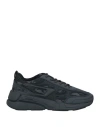 Diesel Man Sneakers Black Size 10 Cotton In Black