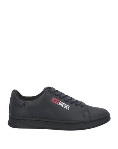 Diesel Man Sneakers Black Size 7 Cow Leather, Polyester